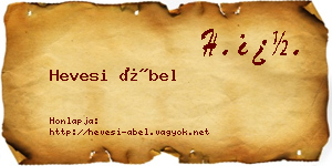 Hevesi Ábel névjegykártya