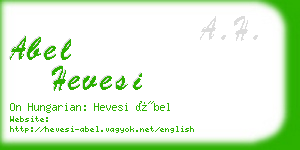 abel hevesi business card